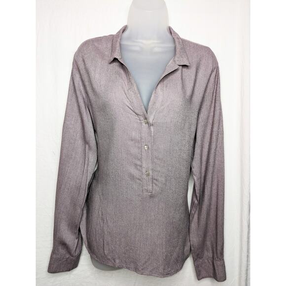 cloth & stone Tops - Cloth & Stone Henley Long Sleeve Shirt Top Womens Medium Dusty Lavender Everyday